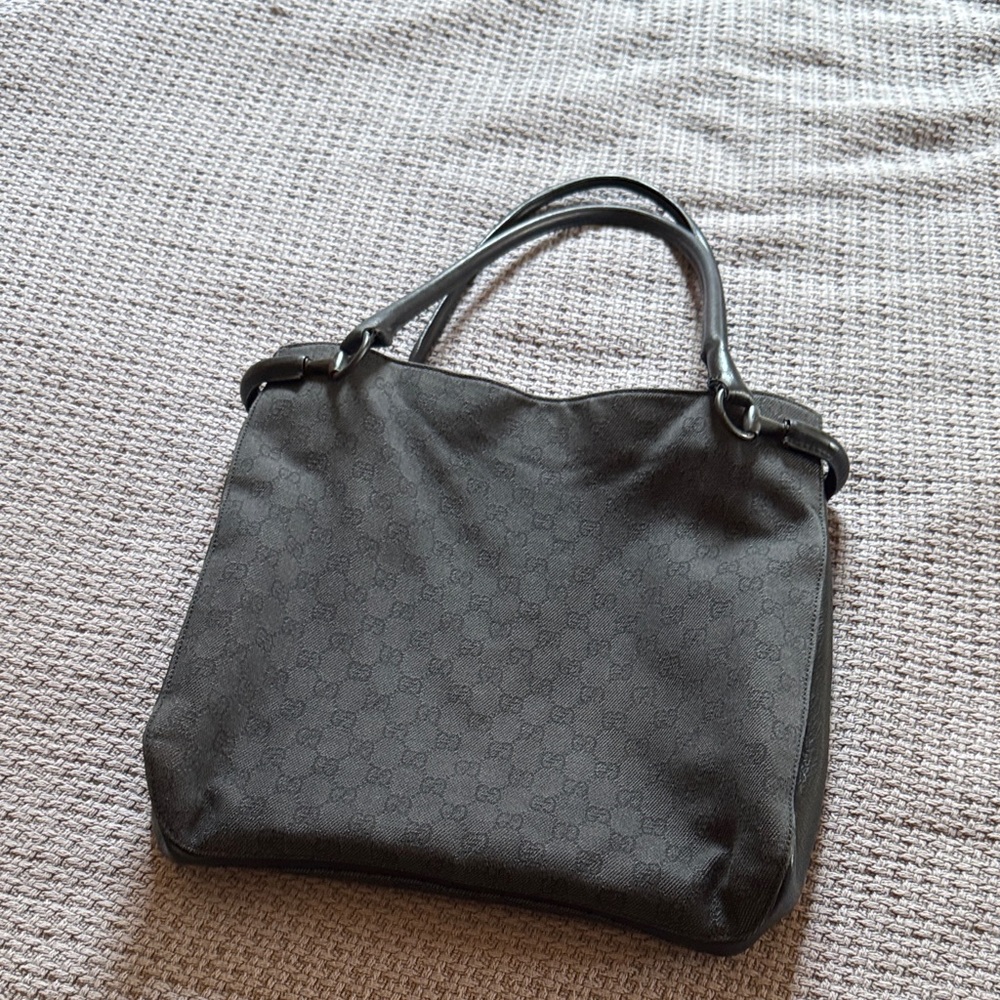 Gucci black denim tote bag